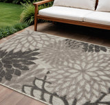 8' X 11' Gray Indoor Outdoor Area Rug