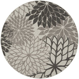 8' Gray Round Indoor Outdoor Area Rug