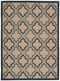 5' X 8' Blue And Ivory Indoor Outdoor Area Rug