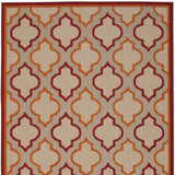 4' X 6' Red And Ivory Indoor Outdoor Area Rug