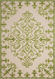 4' X 6' Green Damask Indoor Outdoor Area Rug