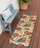 6' Green And Ivory Indoor Outdoor Area Rug