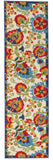 10' Ivory Teal And Green Wool Tropical Botanical Hand Tufted Runner Rug