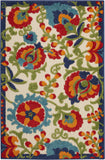 3' X 4' Green And Ivory Indoor Outdoor Area Rug