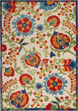 6' X 9' Green And Ivory Indoor Outdoor Area Rug