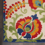 7' X 10' Green And Ivory Indoor Outdoor Area Rug