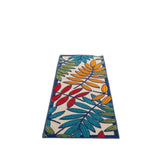 6' Ivory And Blue Floral Indoor Outdoor Area Rug