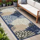 8' Blue And Gray Indoor Outdoor Area Rug
