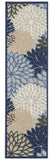 8' Blue And Gray Indoor Outdoor Area Rug