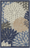 3' X 4' Blue And Gray Indoor Outdoor Area Rug