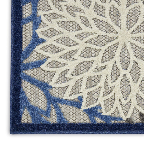 7' X 10' Blue And Gray Indoor Outdoor Area Rug