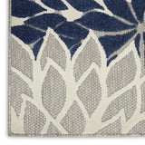 3' X 4' Ivory And Blue Indoor Outdoor Area Rug
