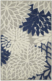 8' X 10' Gray And Ivory Patchwork Distressed Washable Area Rug With UV Protection