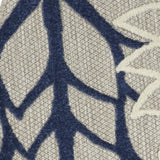 5' Ivory And Blue Round Indoor Outdoor Area Rug