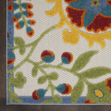 6' X 9' Green And Ivory Handmade Indoor Outdoor Area Rug