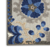 6' Blue And Gray Indoor Outdoor Area Rug