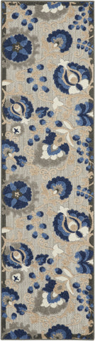 8' X 10' Pewter And Gold Abstract Washable Area Rug With UV Protection