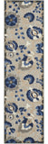8' Blue And Gray Indoor Outdoor Area Rug