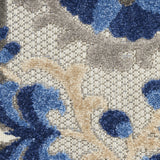 8' X 10' Blue Geometric Washable Non Skid Indoor Outdoor Area Rug