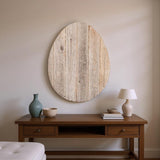24" X 18" Gray Reclaimed Wood Egg Shaped Wall Decor