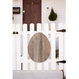 24" X 18" Gray Reclaimed Wood Egg Shaped Wall Decor