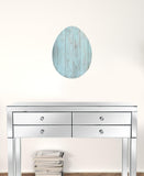 18" X 14" Turquoise Reclaimed Wood Egg Shaped Wall Decor