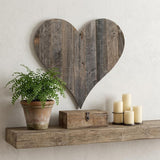 12" Weathered Gray Reclaimed Wood Heart Wall Decor