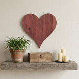 12" X 12" Red Wood Heart Hanging Dimensional Sculpture