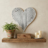 12" Whitewash Reclaimed Wood Heart Wall Decor
