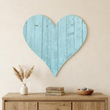 18" Turquoise Reclaimed Wood Heart Wall Decor