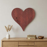 24" X 24" Red Wood Heart Hanging Dimensional Sculpture