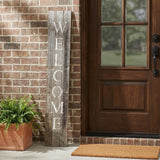 5' Rustic Dark Gray and White Wood Porch Welcome Sign