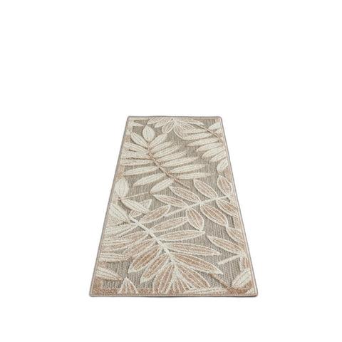 8' X 10' Green Beige And Ivory Geometric Washable Indoor Outdoor Area Rug