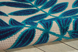 5' X 8' Blue And Ivory Floral Indoor Outdoor Area Rug