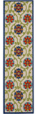 6' Ivory And Blue Indoor Outdoor Area Rug