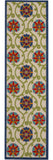 10' Ivory And Blue Indoor Outdoor Area Rug