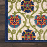 3' X 4' Ivory And Blue Indoor Outdoor Area Rug