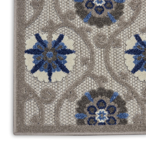 8' Blue And Gray Indoor Outdoor Area Rug
