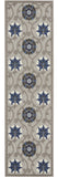 8' Blue And Gray Indoor Outdoor Area Rug