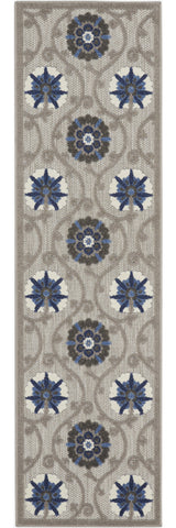 10' Blue And Gray Indoor Outdoor Area Rug