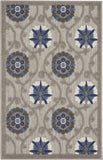 3' X 4' Blue And Gray Indoor Outdoor Area Rug