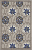 8' X 10' Sage And Gray Geometric Washable Indoor Outdoor Area Rug