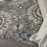 4' X 6' Blue And Gray Indoor Outdoor Area Rug