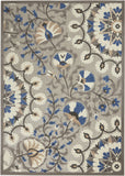 4' X 6' Blue And Gray Indoor Outdoor Area Rug