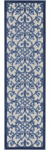 10' Blue And Gray Indoor Outdoor Area Rug