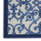 4' X 6' Blue And Gray Indoor Outdoor Area Rug