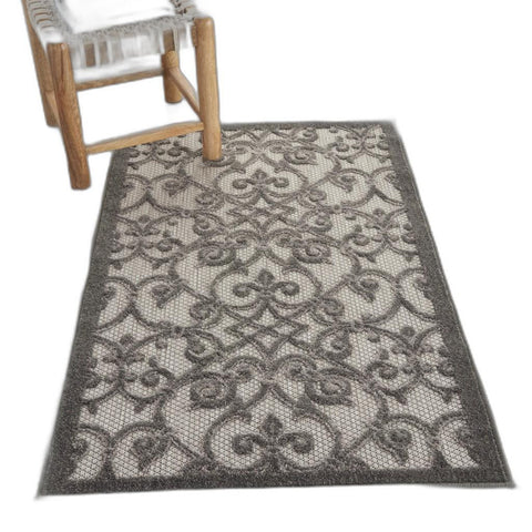 3' X 4' Gray Indoor Outdoor Area Rug