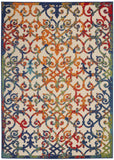 5' X 8' Ivory And Blue Indoor Outdoor Area Rug