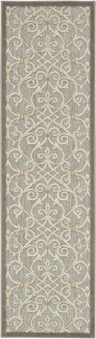 6' Gray And Ivory Indoor Outdoor Area Rug