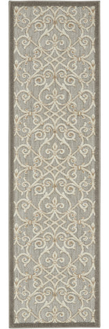 6' Gray And Ivory Indoor Outdoor Area Rug